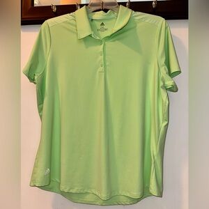 Adidas Women's Green Golf Polo Shirt Green Size 2X